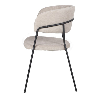 Chaise tapissée style contemporain, idéale pour brasseries et restaurants. Conçue pour un usage professionnel en intérieur.