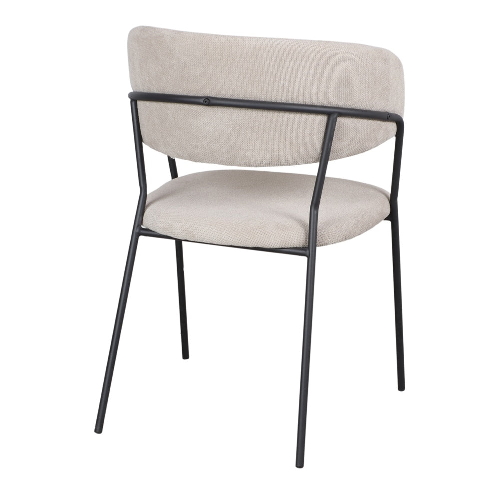 Chaise tapissée style contemporain, idéale pour brasseries et restaurants. Conçue pour un usage professionnel en intérieur.
