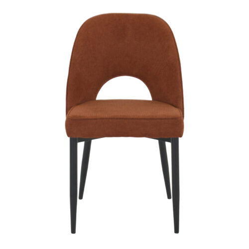 Chaise tapissée style contemporain, idéale pour brasseries et restaurants. Conçue pour un usage professionnel en intérieur.