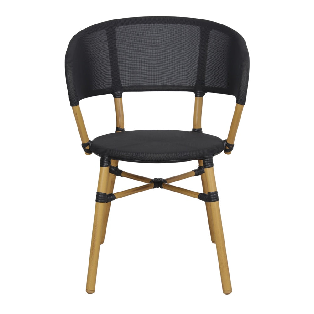 Chaise tapissée style contemporain, idéale pour brasseries et restaurants. Conçue pour un usage professionnel en intérieur.