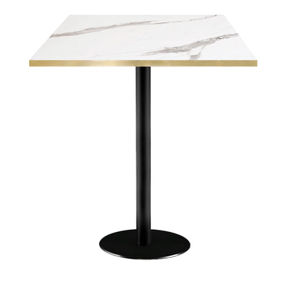 Mange-debout rome carré 70x70cm marbre blanc laiton