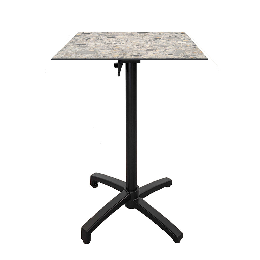 Table haute extérieure pliable pour terrasse de restaurant et mobilier CHR - Modèle diabolo terrazzo cepp par Restootab.