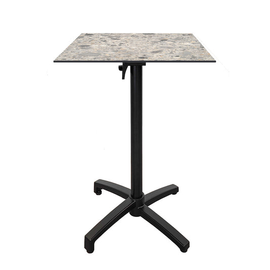 Table haute extérieure pliable pour terrasse de restaurant et mobilier CHR - Modèle diabolo terrazzo cepp par Restootab.