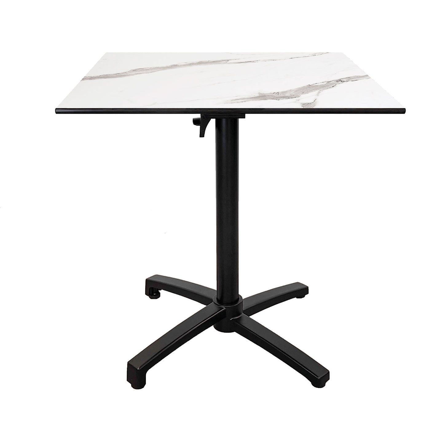 Table de terrasse Diabolo 70x70cm marbre blanc