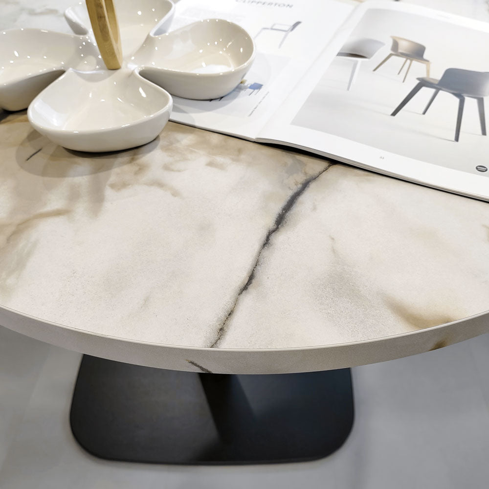 plateau de table sur mesure décor marbre Calcuta pour restaurant Restootab