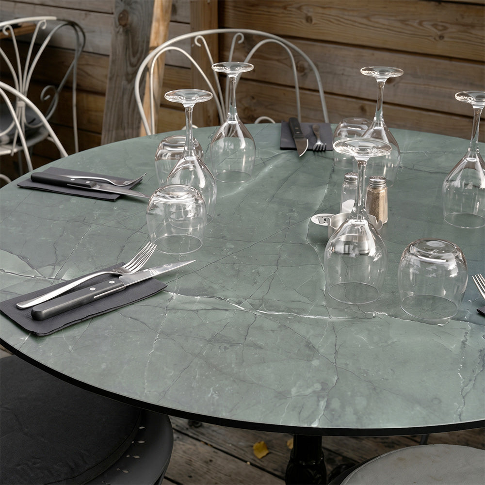 Plateau de table extérieur Marbre Jade - Compact HPL