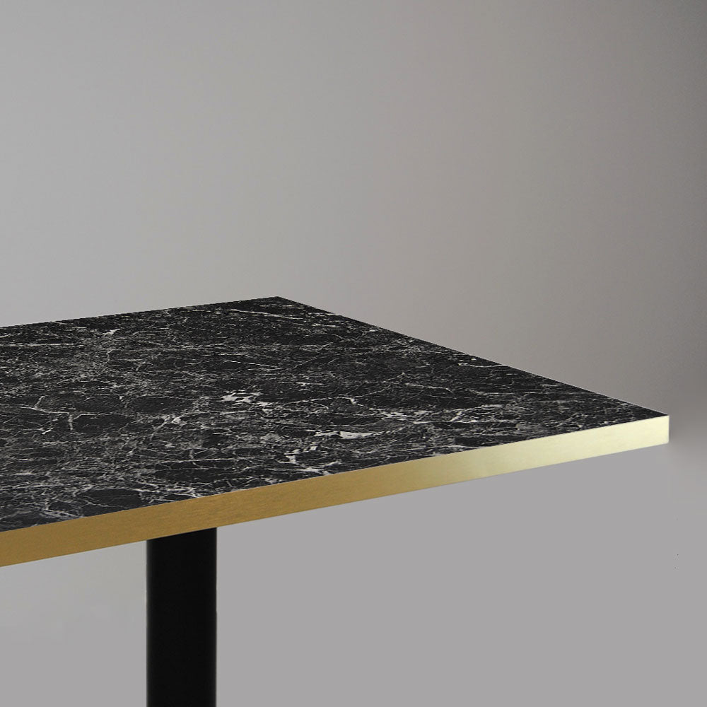 plateau de table sur mesure restaurant marbre noir brillant restootab