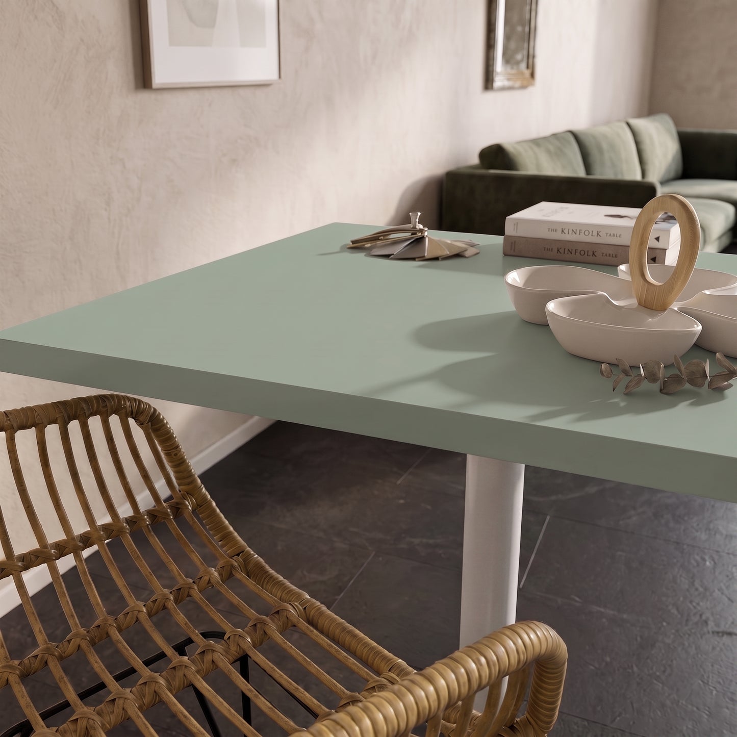 Plateau de table Verde celadon personnalisable