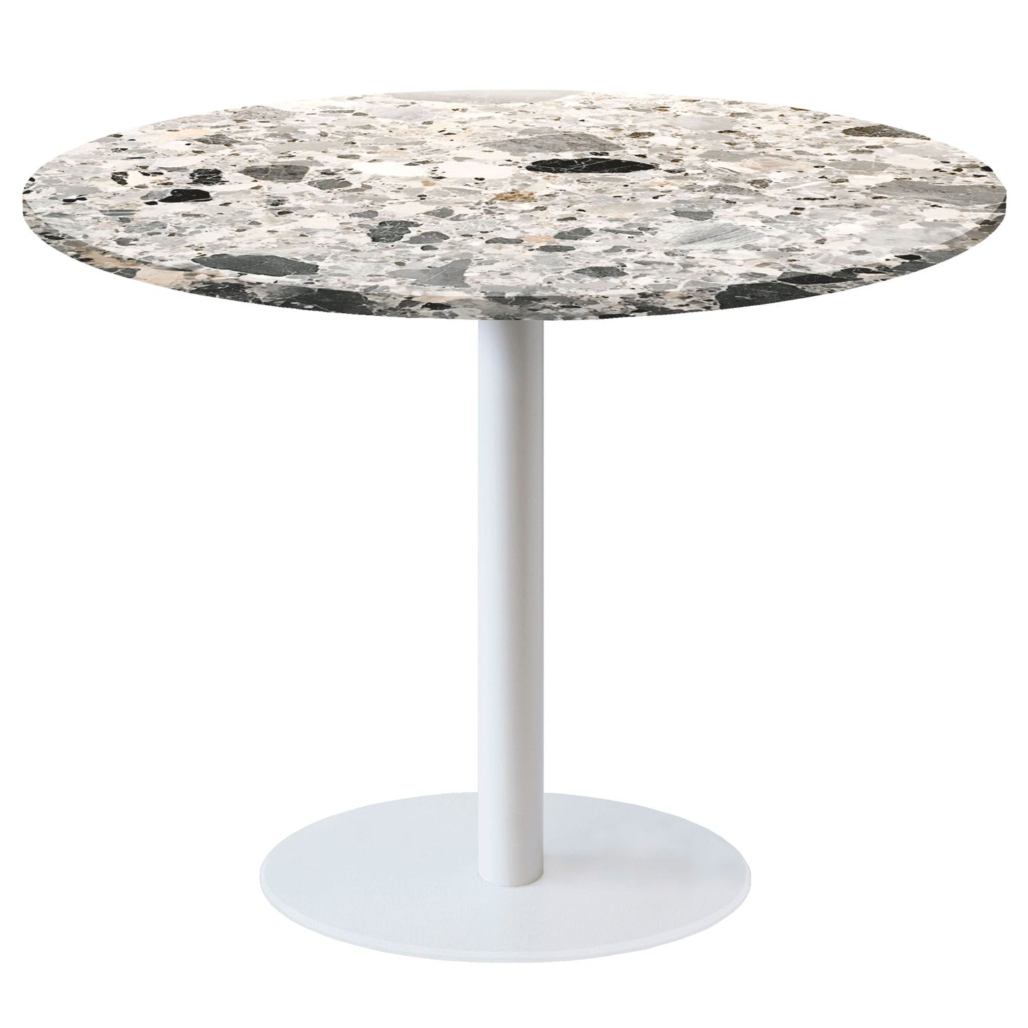 Table de restaurant rome blanc ronde 120cm terrazzo cepp
