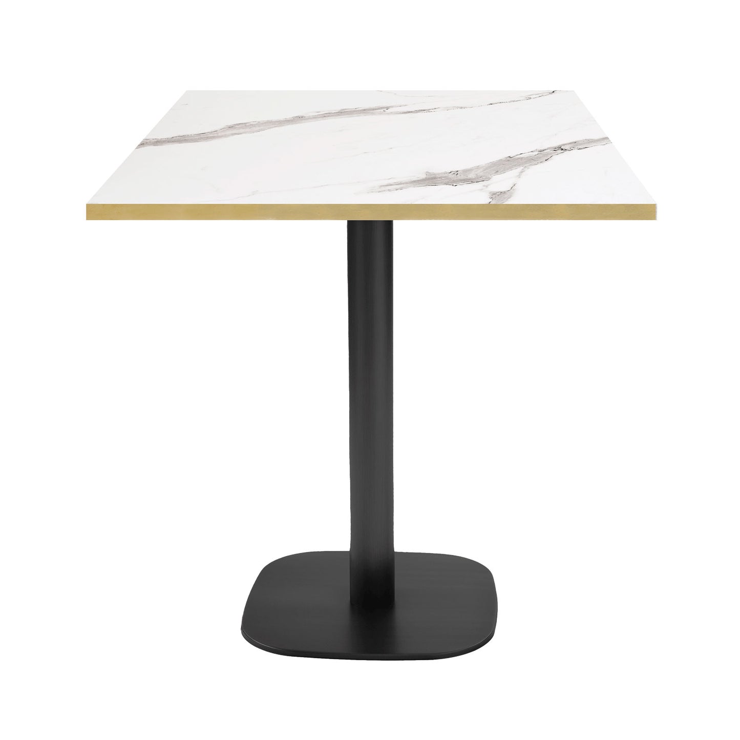 Table de restaurant round carrée 70x70cm marbre blanc laiton