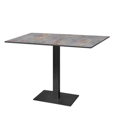 Table de restaurant destockage promotion milan rectangulaire noir 120x70cm gris rouille