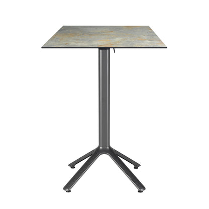 table mange debout terrasse pliable nemo noir 60x60cm gris rouille RestooTab
