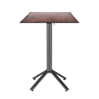 table mange debout terrasse pliable nemo noir 60x60cm rouille roc RestooTab
