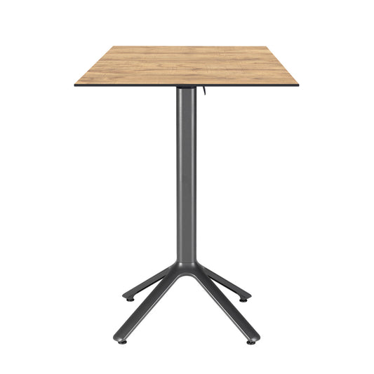 table mange debout terrasse pliable nemo noir 60x60cm tanin clair RestooTab