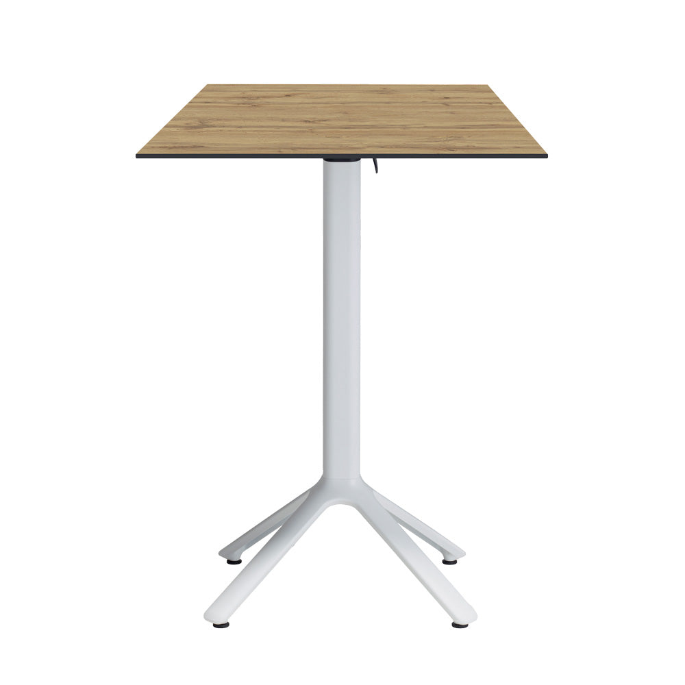 table mange debout terrasse pliable nemo blanc 60x60cm chene armor RestooTab