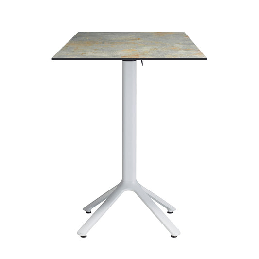 table mange debout terrasse pliable nemo blanc 60x60cm gris rouille RestooTab