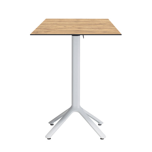 table mange debout terrasse pliable nemo blanc 60x60cm tanin clair RestooTab