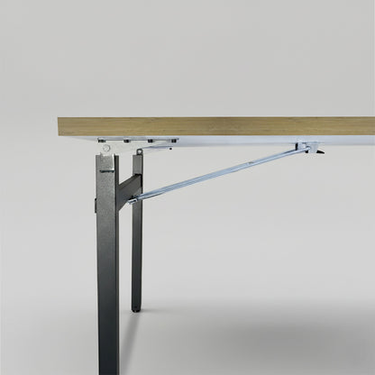 Table rectangulaire pliante d'intérieur pour restaurant et hôtel, structure en acier et plateau en bois aggloméré. décor chêne dolomite