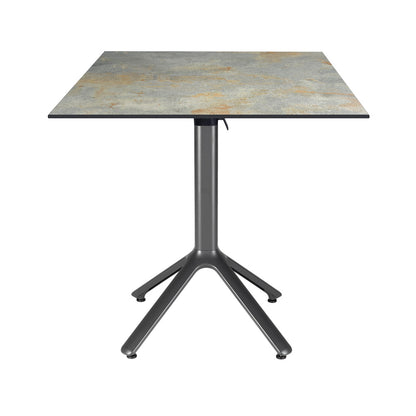 table terrasse pliable nemo noir 70x70cm gris rouille RestooTab