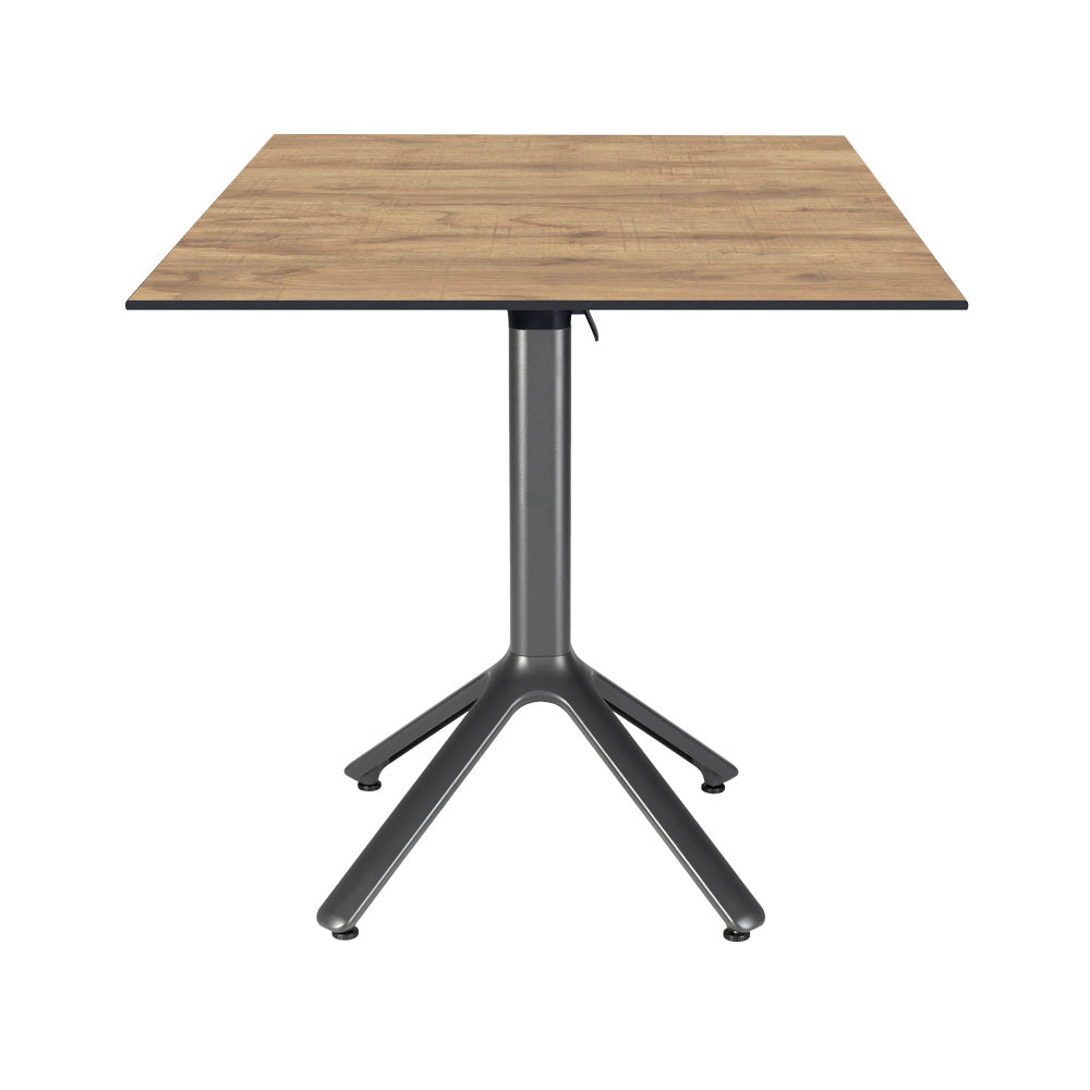 table terrasse pliable nemo noir 70x70cm tanin clair RestooTab