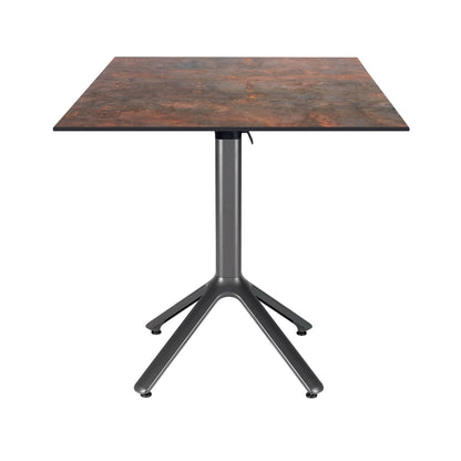table terrasse pliable nemo noir 70x70cm underground rouille RestooTab