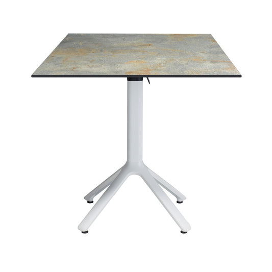 table terrasse pliable nemo blanc 70x70cm gris rouille RestooTab