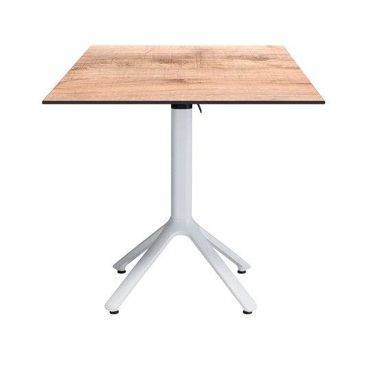 table terrasse pliable nemo blanc 70x70cm tanin naturel RestooTab