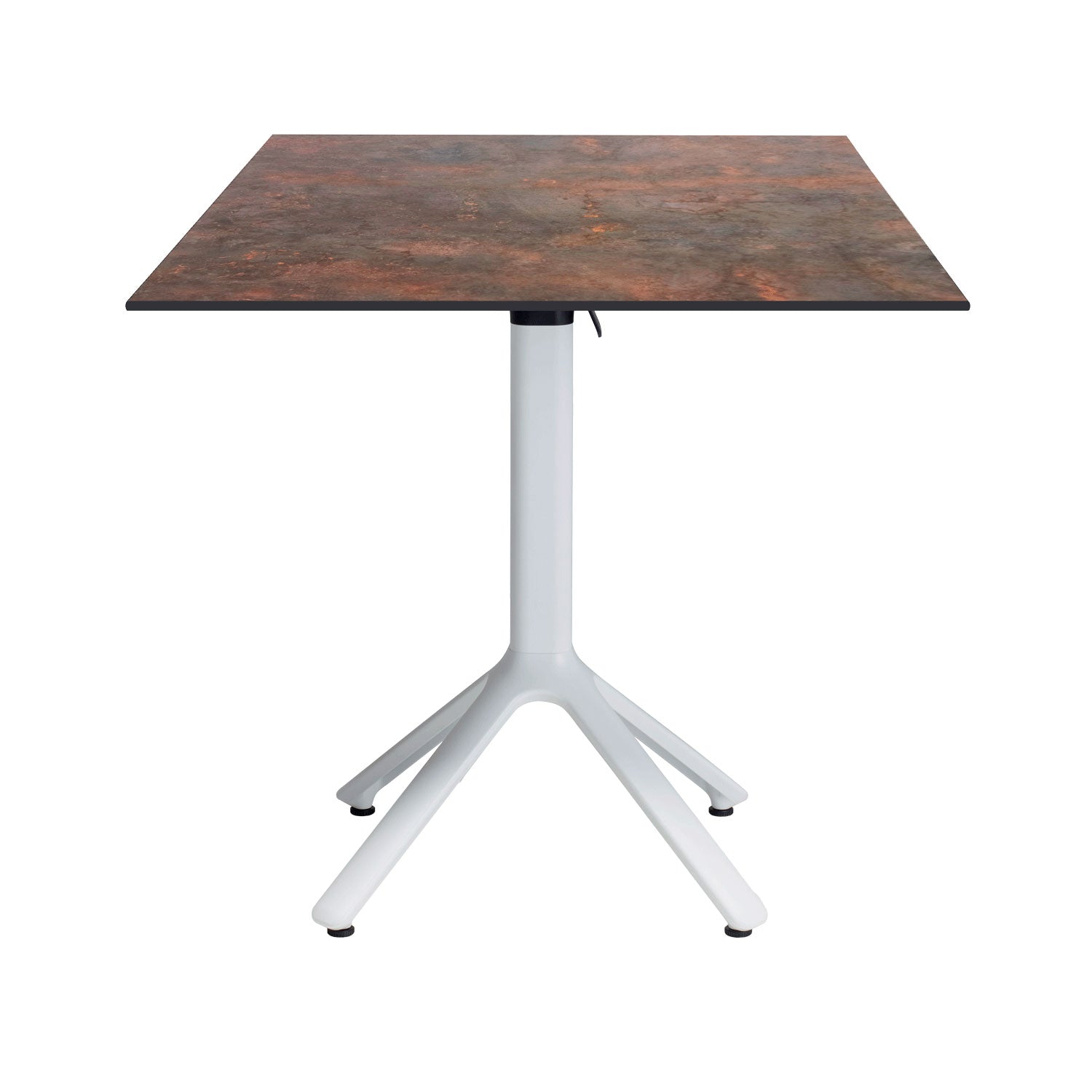 table terrasse pliable nemo blanc 70x70cm underground rouille RestooTab